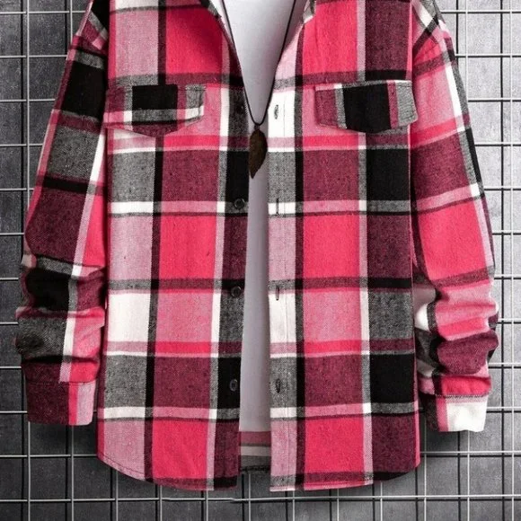 Pink And White Mens Overcoat - Picture 2 of 7